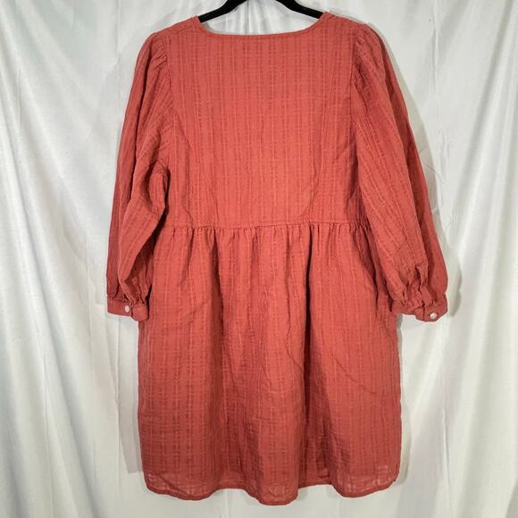 Banana Republic  Voile Puff-Sleeve Peplum Mini Shift Dress Dust Cedar – Size M - Picture 4 of 7